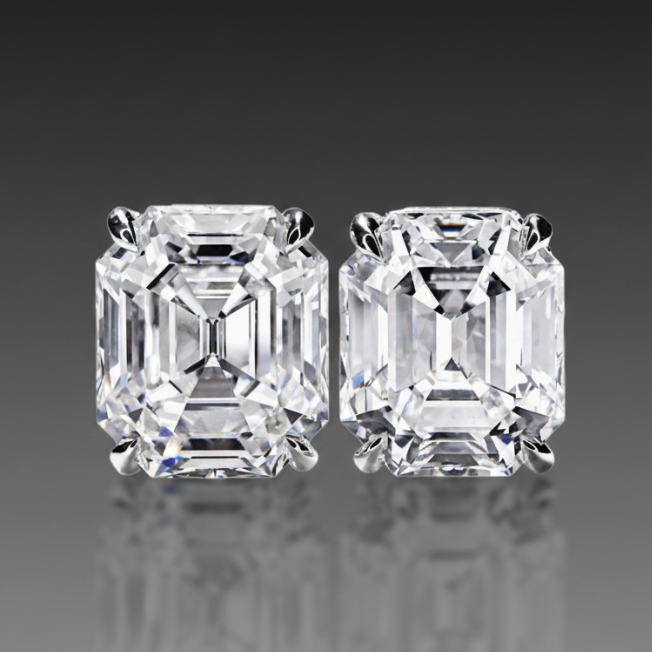 10.66 ct total weight EM cut earrings