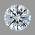 Round cut diamond on a gray background