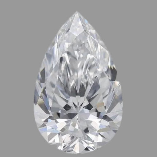 Pear-shaped diamond on a gray background