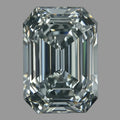 Rectangular cut diamond on a gray background