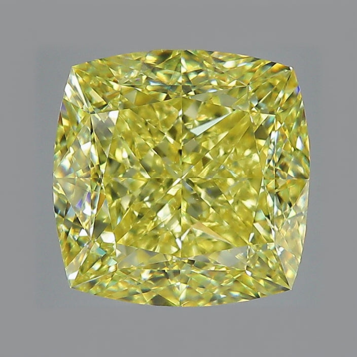 7.00 ct Fancy Vivid Yellow Cushion RARE Diamond
