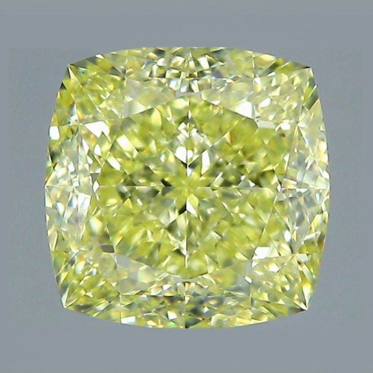 Matched Pair 3.60ct Total Weight Fancy Intense Yellow Cushion Rare Natural Diamnd