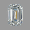 Emeraldcut diamond on a gray background
