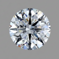 A round brilliant-cut diamond shown in a top-down view on a plain white background.
