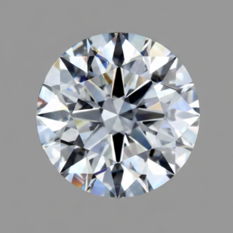 A round brilliant-cut diamond shown in a top-down view on a plain white background.