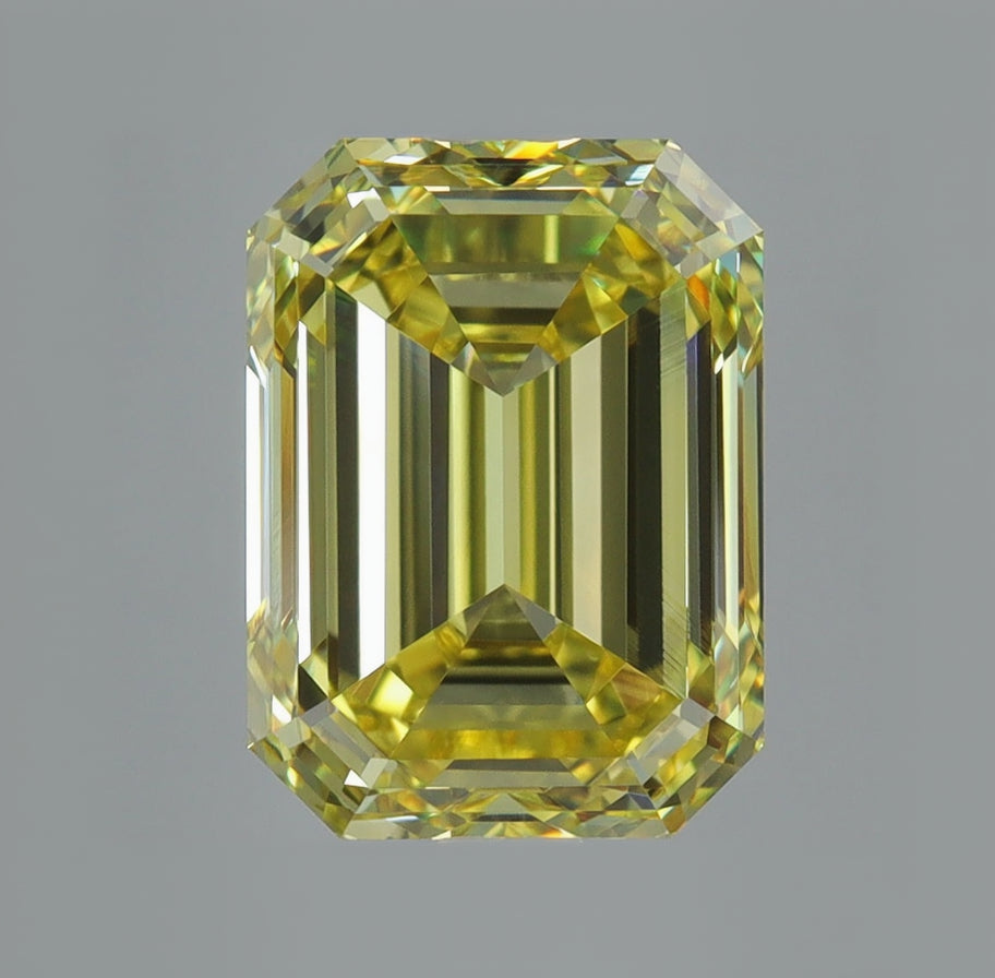 3.00 ct Fancy Vivid Yellow Emerald Rare Natural Diamond