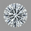 A round brilliant-cut diamond shown from the top, 