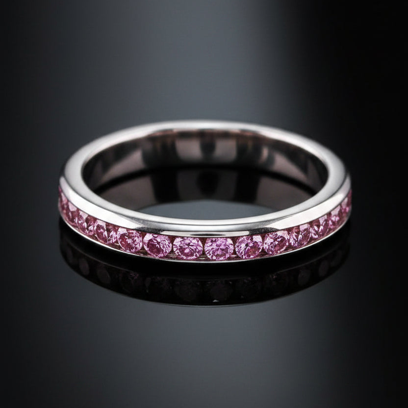 0.75ct Vivd Pink Diamonds Eternity Band Pt950