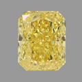 A Vivid yellow Radiant-cut diamond with brilliant facets