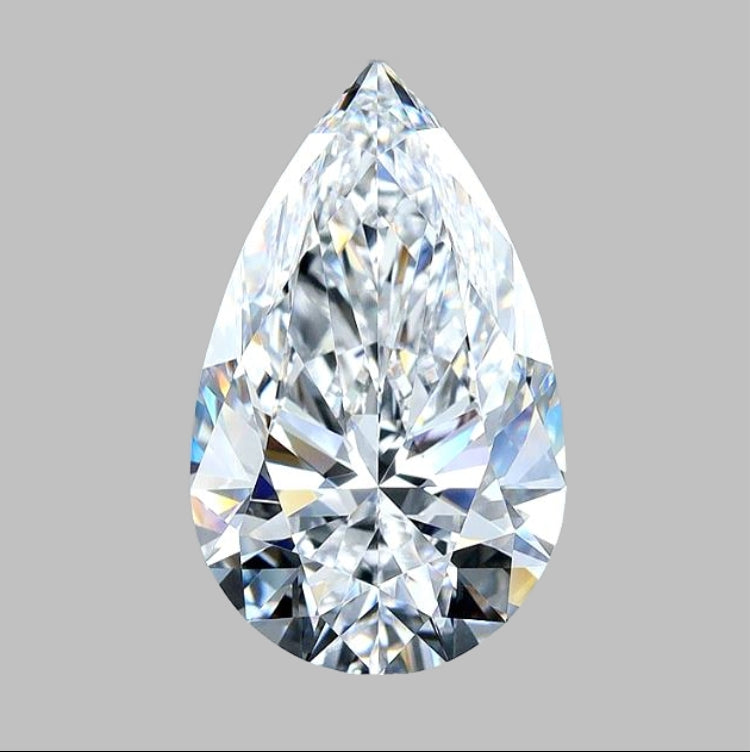 5.40 ct D FL Type IIa Pear GIA Graded Colorless Rare Natural Diamond