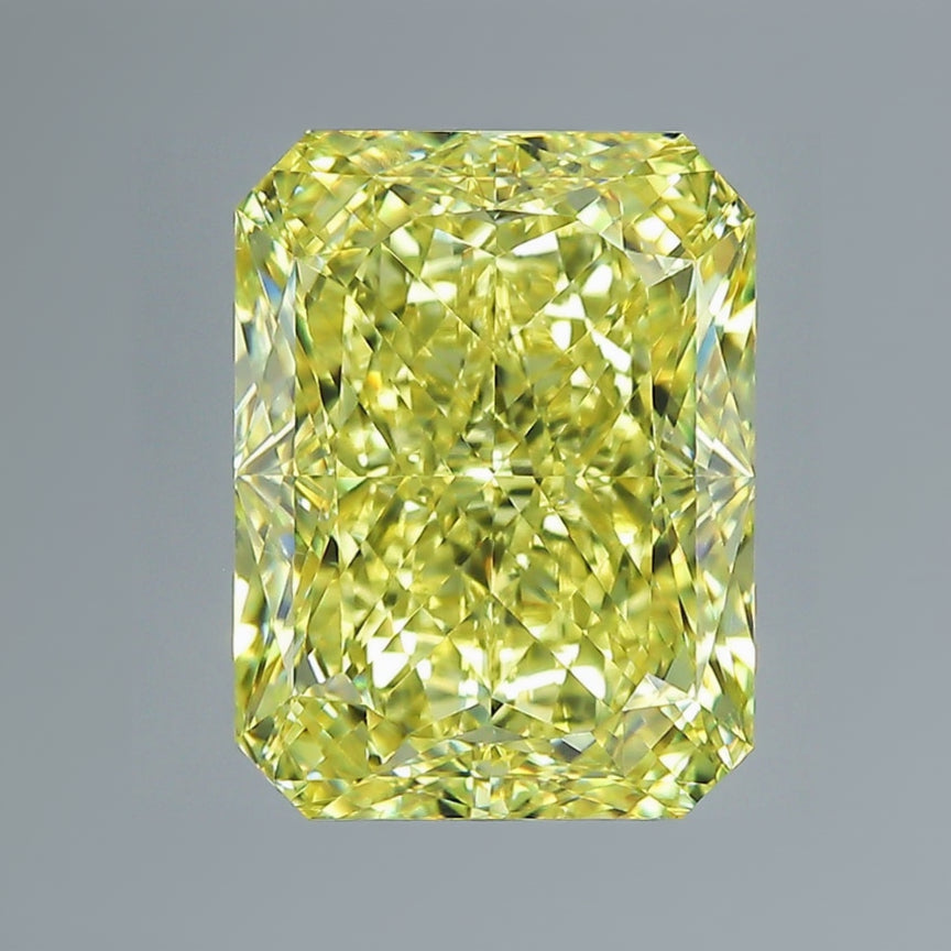 6.06 ct FancyVivid Yellow Radiant Rare Natural Diamond