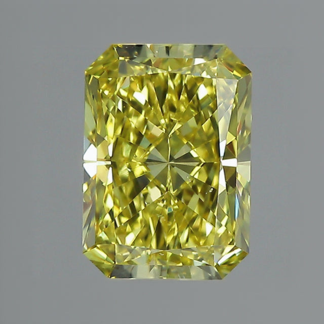 1.00 ct Fancy Vivid Yellow Radiant Rare Natural Diamond