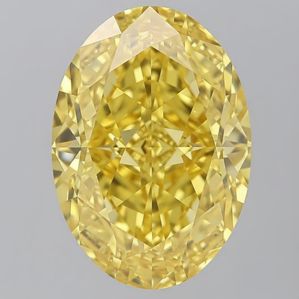 9.20 ct Fancy Vivid Yellow Oval RARE Diamond