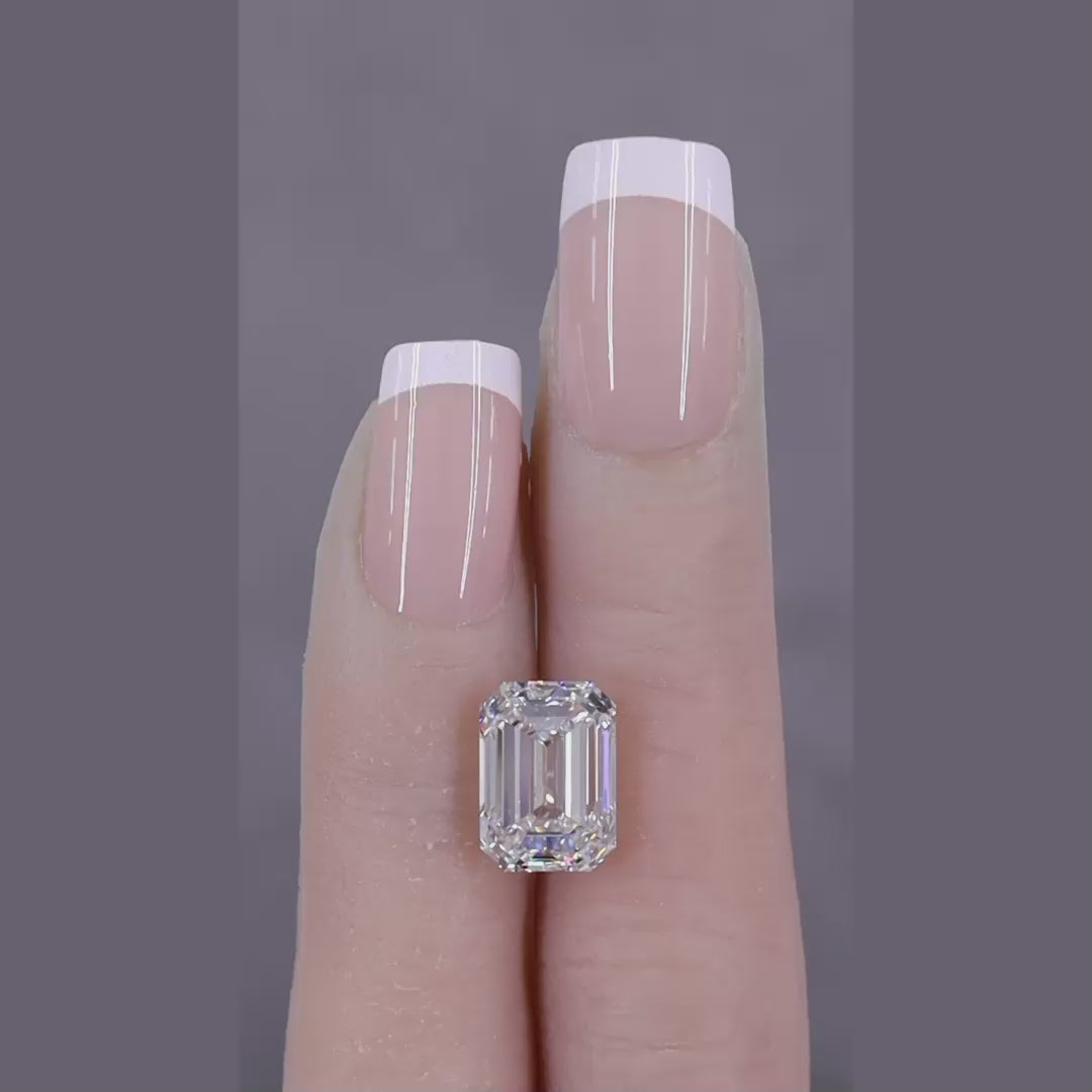 5.00 ct F VS1 Emerald GIA Graded Colorless Rare Natural Diamond