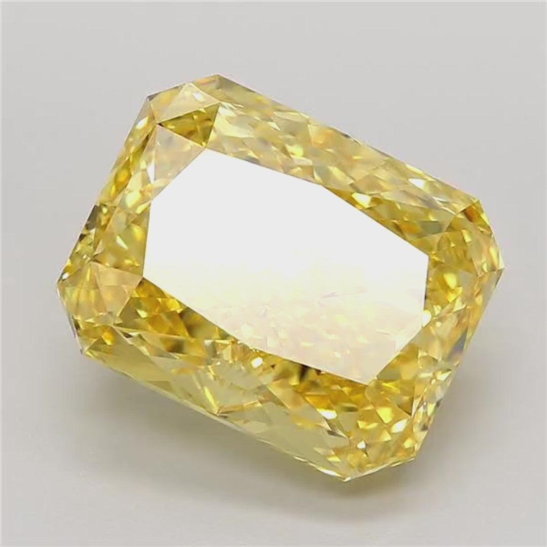 8 ct Fancy Vivid Yellow Radiant RARE Diamond
