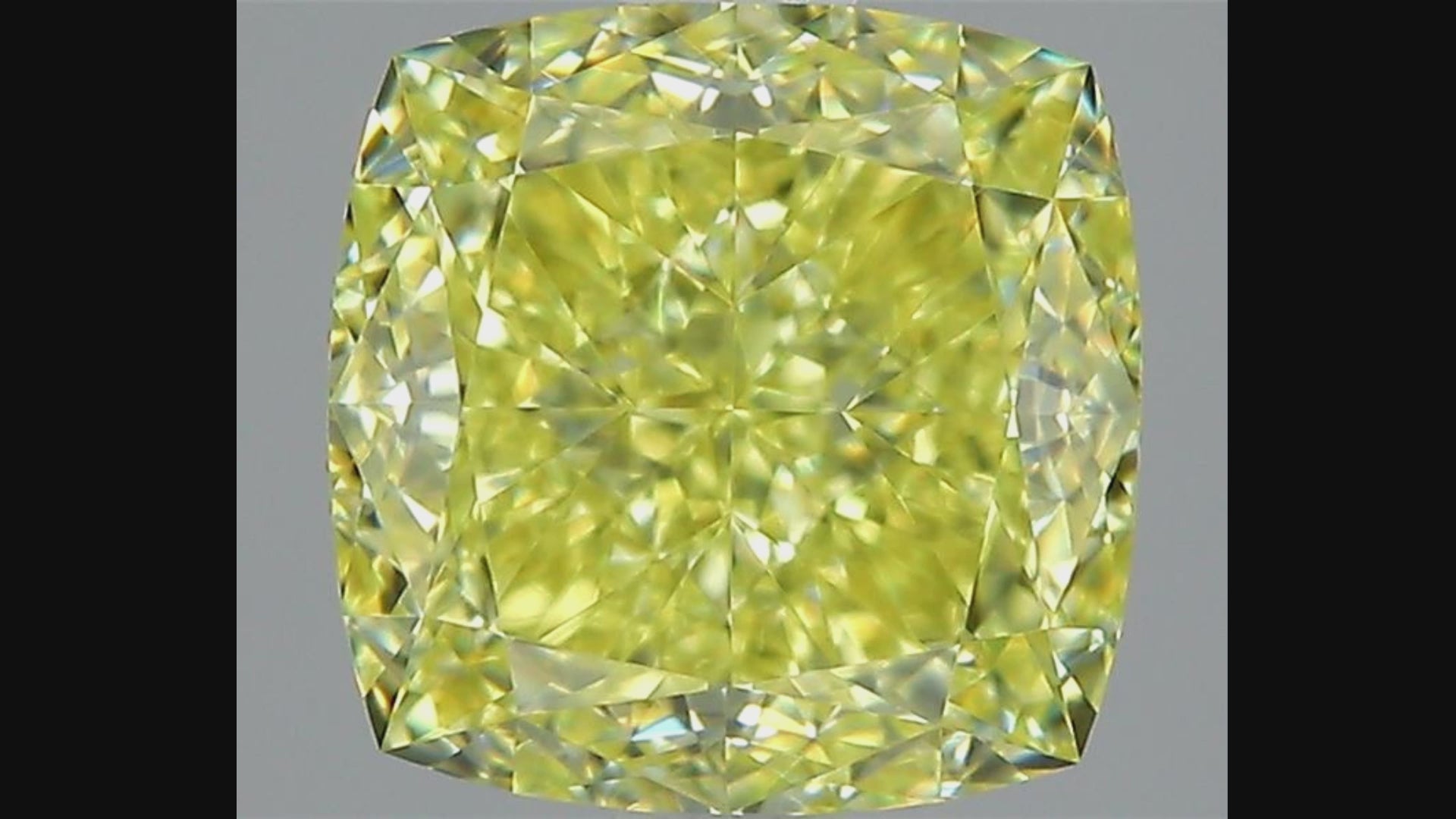 Matched Pair 3.60ct Total Weight Fancy Intense Yellow Cushion Rare Natural Diamnd