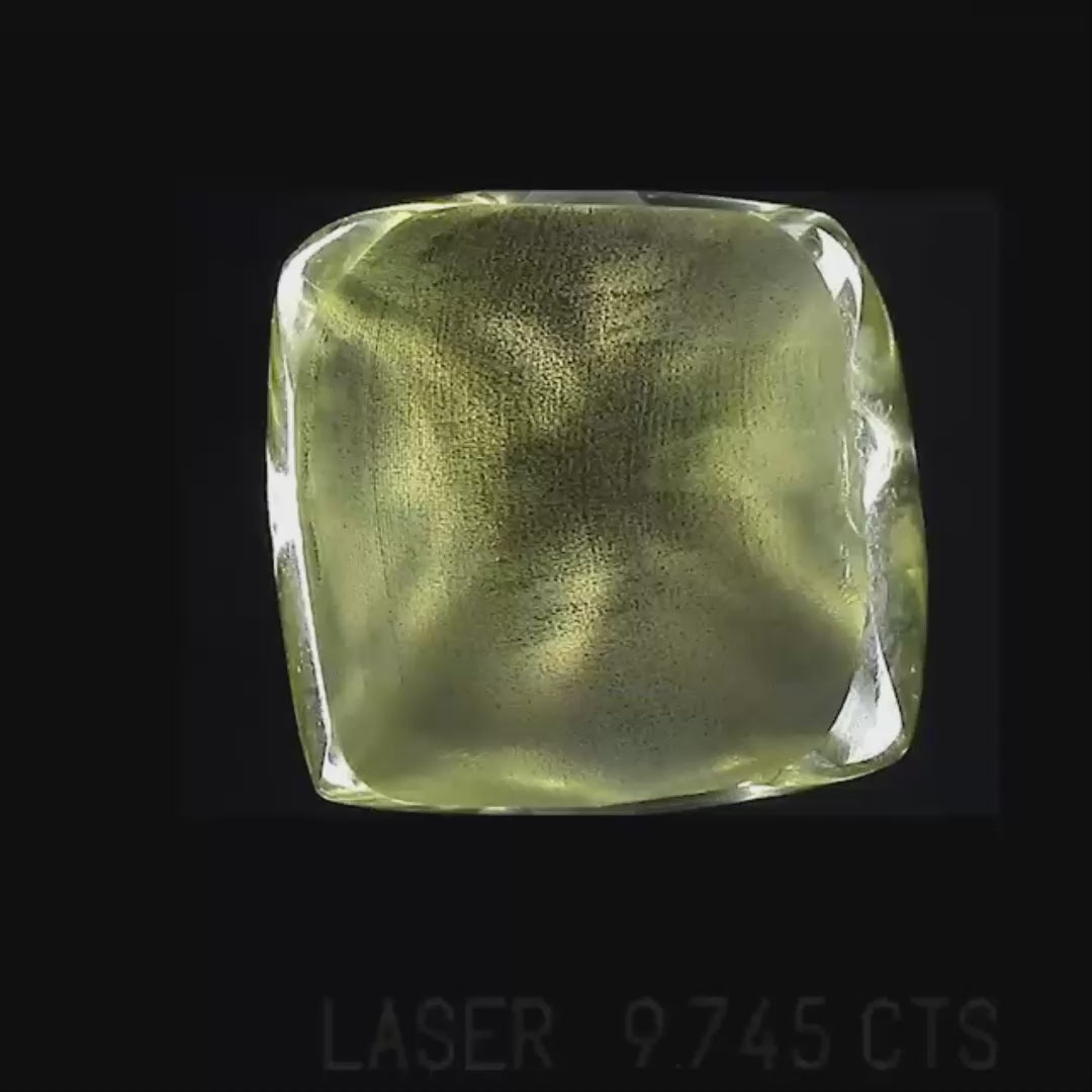 5.90 ct Fancy Vivid Yellow Asscher Rare Natural Diamond