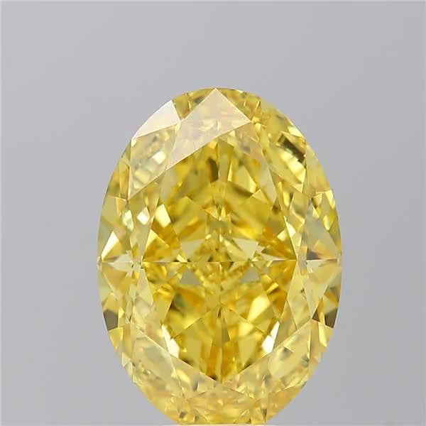 9.20 ct Fancy Vivid Yellow Oval RARE Diamond