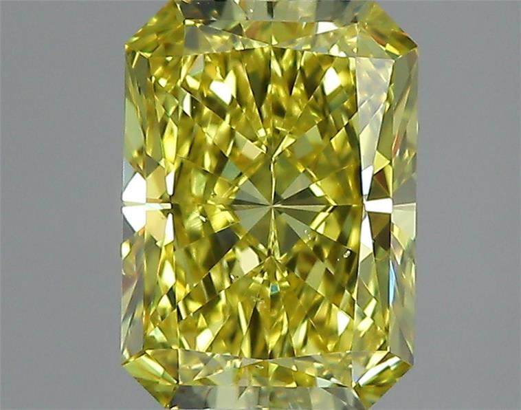 1.00 ct Fancy Vivid Yellow Radiant Rare Natural Diamond