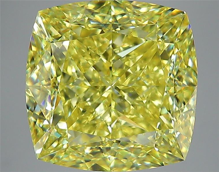 7.00 ct Fancy Vivid Yellow Cushion RARE Diamond