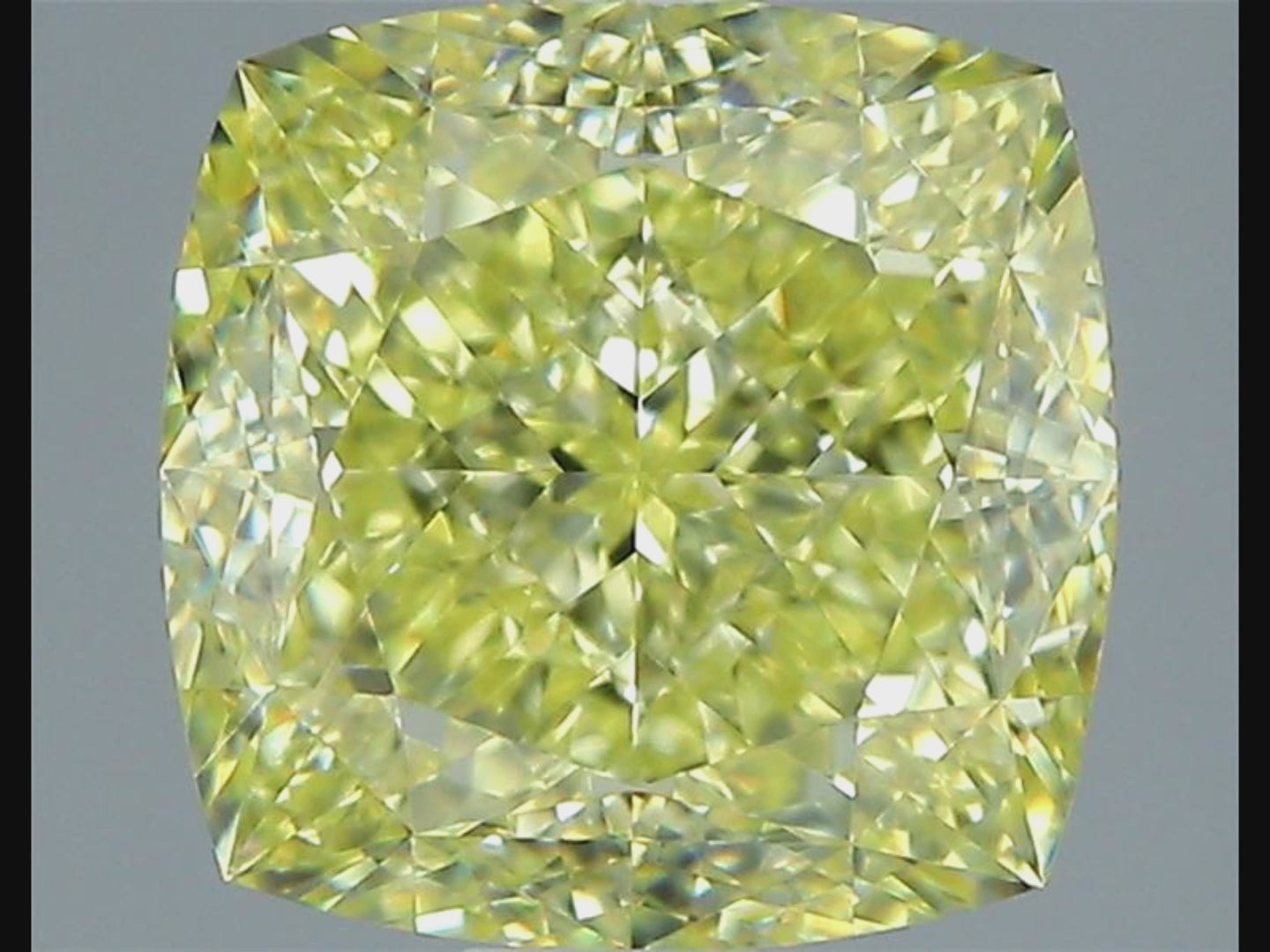 Matched Pair 3.60ct Total Weight Fancy Intense Yellow Cushion Rare Natural Diamnd