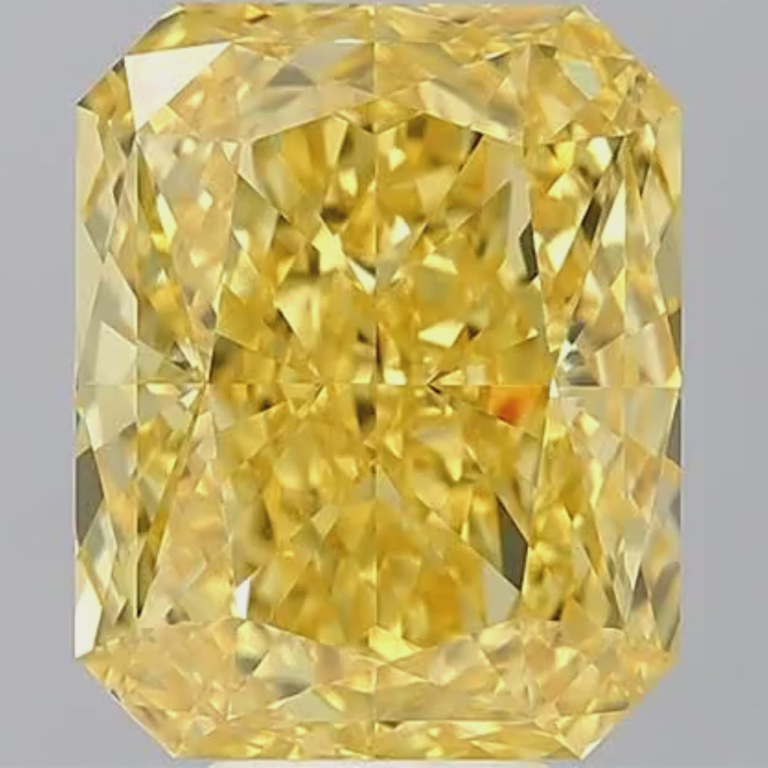 8 ct Fancy Vivid Yellow Radiant RARE Diamond