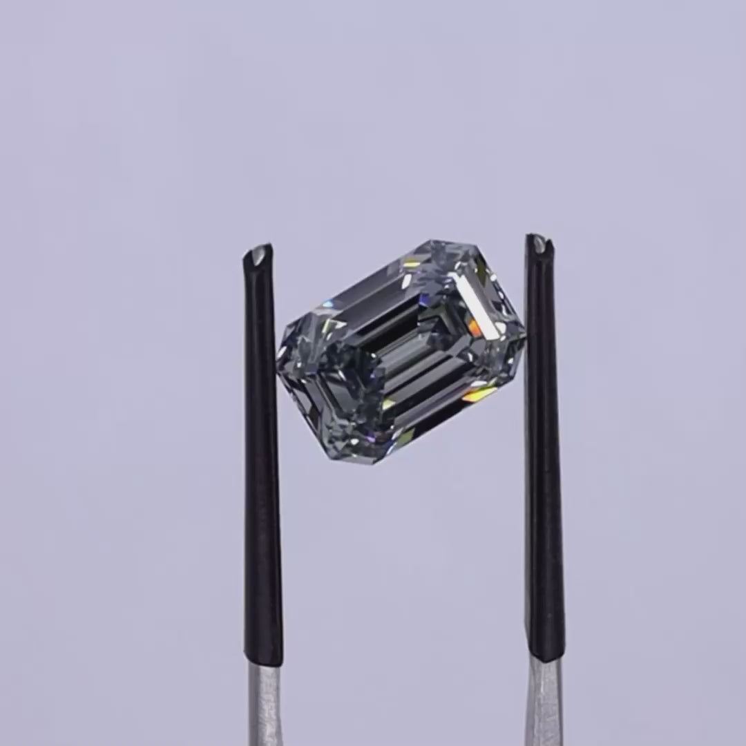 3.45 ct Fancy Gray Blue Emerald Rare Natural Diamond