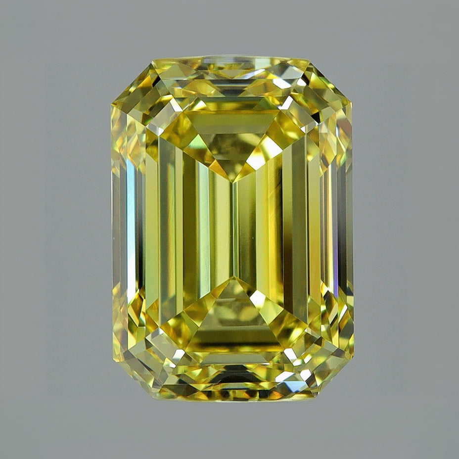 3.00 ct Fancy Vivid Yellow Emerald Rare Natural Diamond